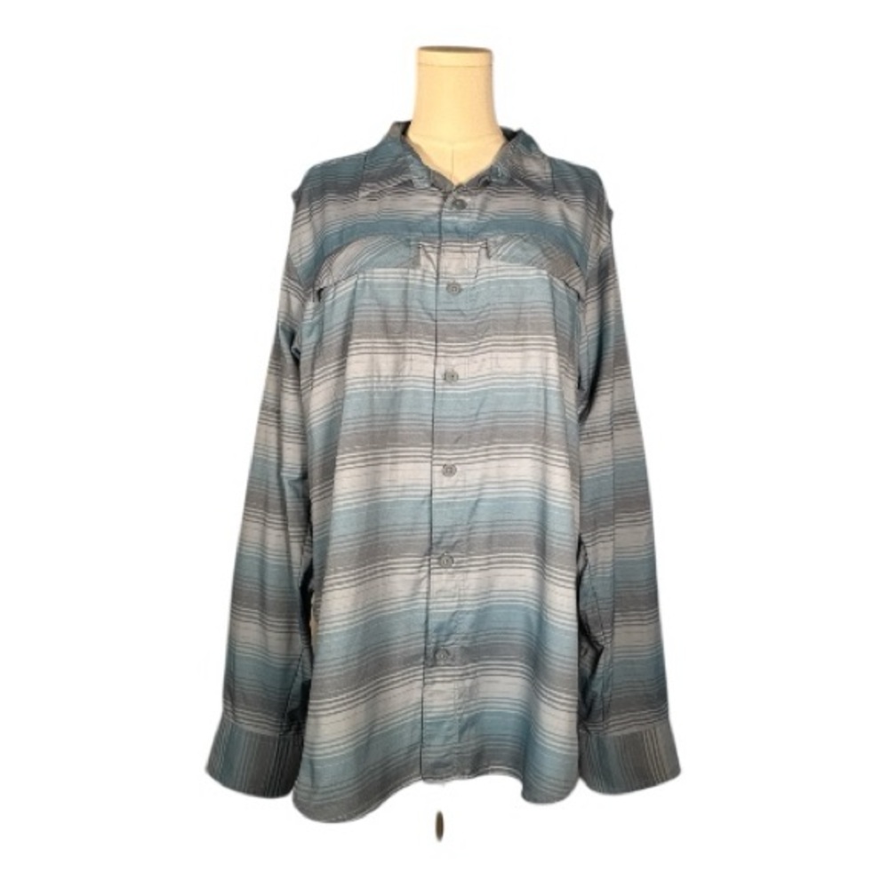 Men's Columbia Omni‎ Shade Striped Button-Up Shirt Size Large